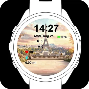 Landscape View Garmin watch face preview
