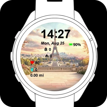 Landscape View Garmin watch face preview