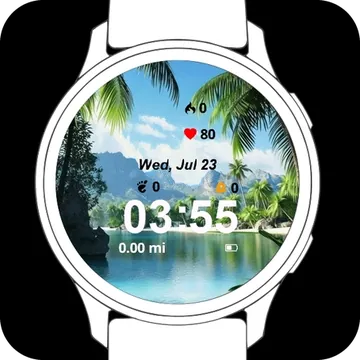 Landscape Waterfall Garmin watch face preview