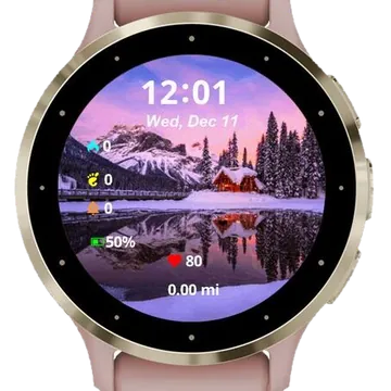Landscape Winter Garmin watch face preview