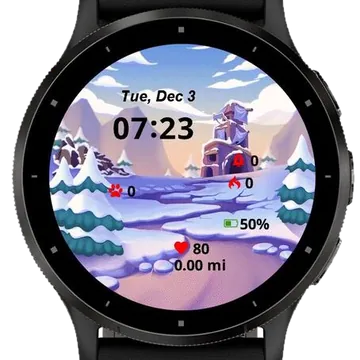 Landscape Winter Garmin watch face preview