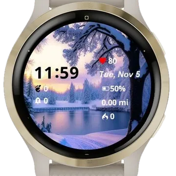 Landscape Winter Nature Garmin watch face preview