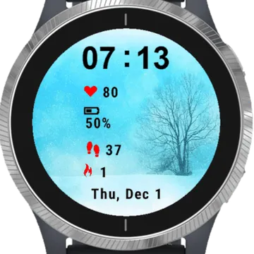 Landscape Winter Tree Garmin watch face preview