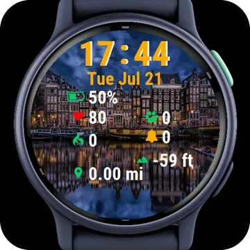 Large Body Water Garmin watch face preview