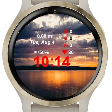 Large Body Water Boat Sunset Garmin watch face preview