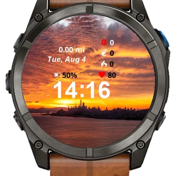 Large Body Water City Garmin watch face preview