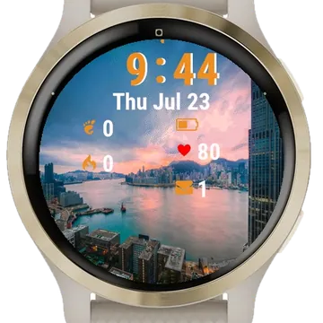 Large Body Water Middle City Garmin watch face preview