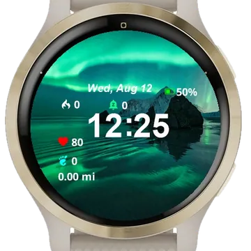 Large Body Water Mountain 2 Garmin watch face preview
