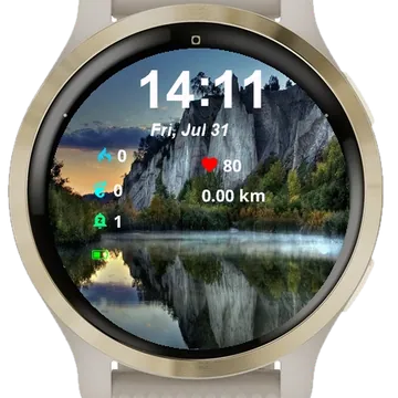 Large Body Water Mountain Garmin watch face preview