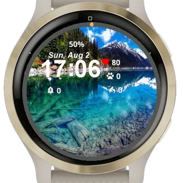 Large Body Water Surrounded Garmin watch face preview