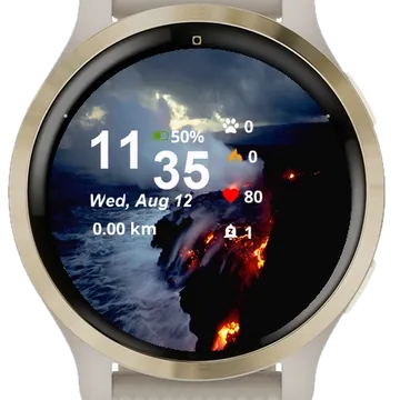 Large Plume Lava Rising Garmin watch face preview