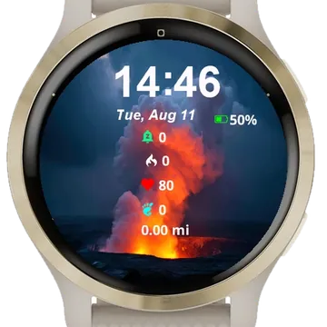 Large Plume Lava Garmin watch face preview