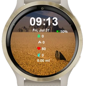 Large Rock Sitting Middle Desert Garmin watch face preview