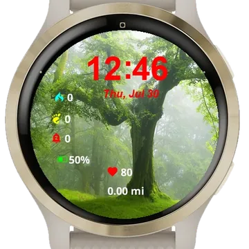 Large Tree Middle Field Garmin watch face preview