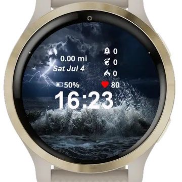 Large Wave Ocean Garmin watch face preview