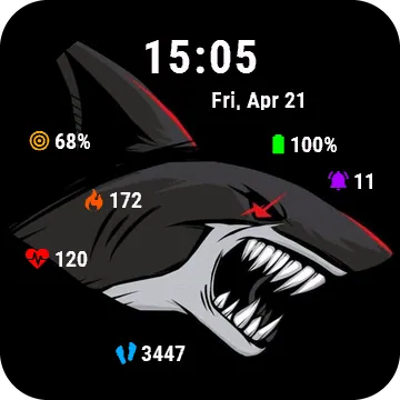 Lasershark Garmin watch face preview