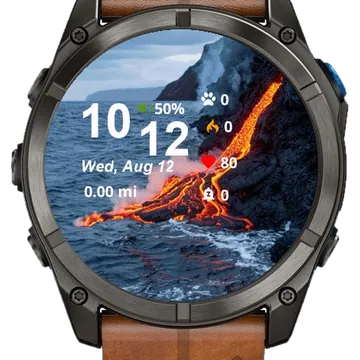 Lava Flow Coming Out Water Garmin watch face preview