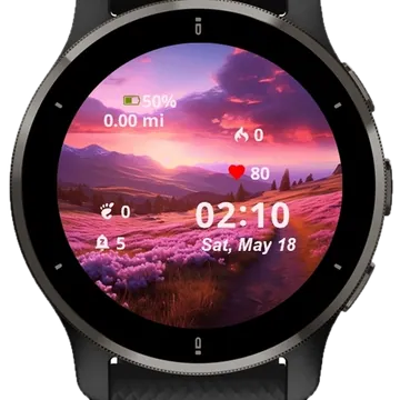 Lavender Natural Garmin watch face preview