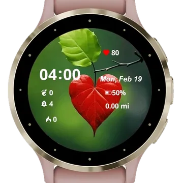 Leave Heart Garmin watch face preview
