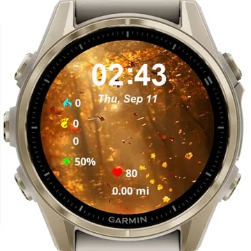 Leaves Forest Garmin watch face preview