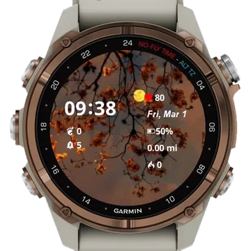 Leaves Moon Garmin watch face preview