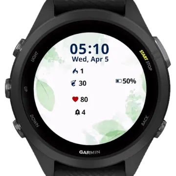 Leaves Painted Garmin watch face preview