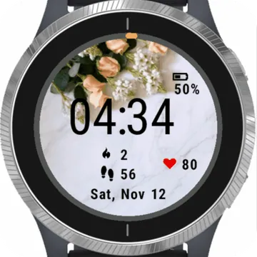 Leaves with Small Flowers Garmin watch face preview