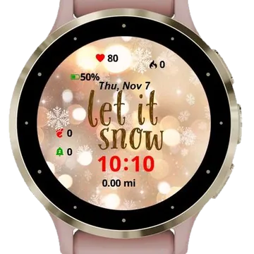 Let it snow Garmin watch face preview