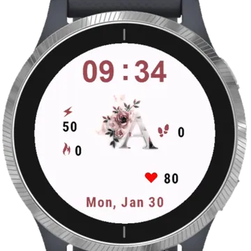 Letter A Garmin watch face preview