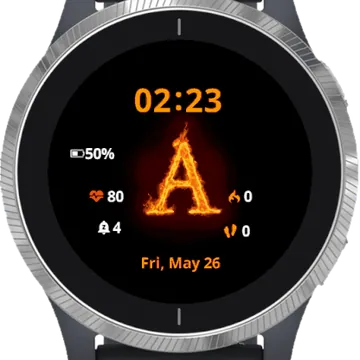 Letter A Garmin watch face preview