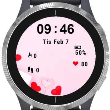 Letter Heart Garmin watch face preview
