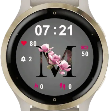 Letter M Garmin watch face preview