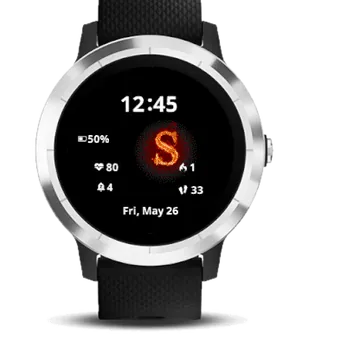 Letter S Garmin watch face preview