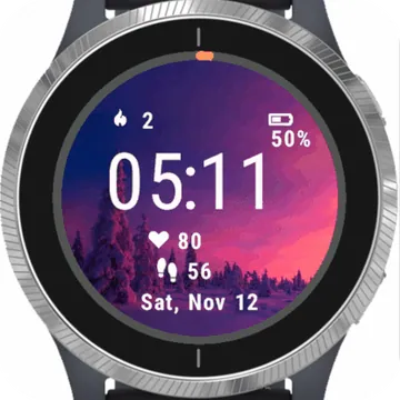 Lettering Happy New Year Garmin watch face preview