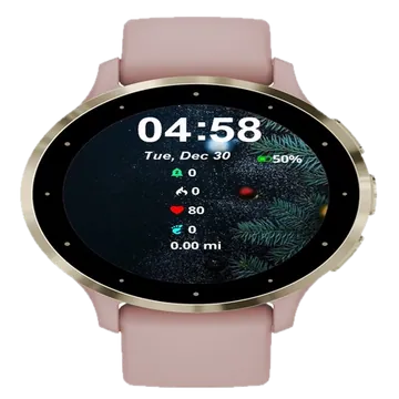 Lights Snow Black Garmin watch face preview