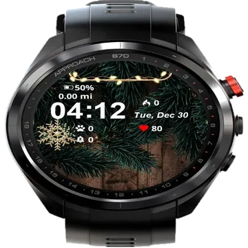 Lights Wooden Background Garmin watch face preview