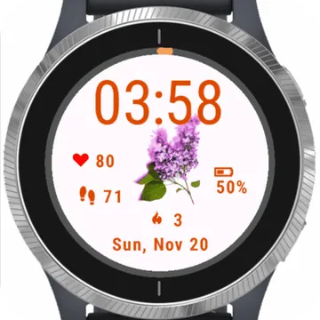 Lilac Flowers Isolated Garmin watch face preview