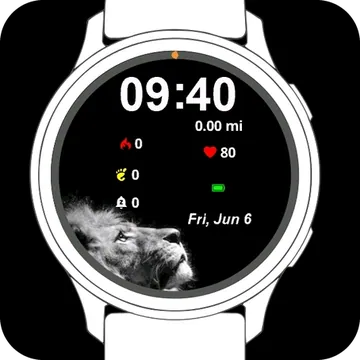 Lion Black Garmin watch face preview