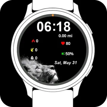 Lion Black Garmin watch face preview