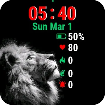 Lion Dark Garmin watch face preview