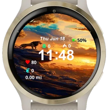 Lion Standing Top Rock Garmin watch face preview