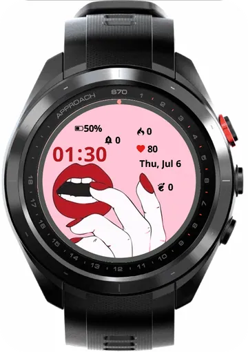 Lips Bite Garmin watch face preview