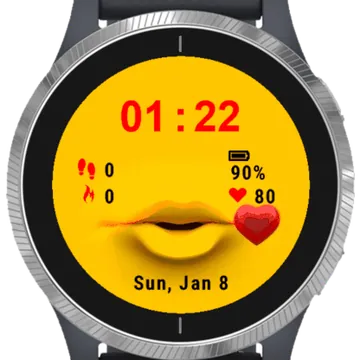Lips Heart Garmin watch face preview