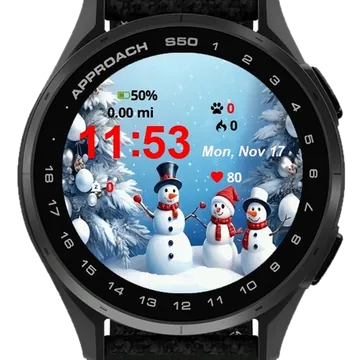 Little Beautiful Snowman Garmin watch face preview