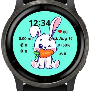 Little Bunny Eat Carrot Garmin watch face preview