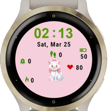 Little Cat Garmin watch face preview