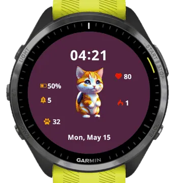 Little Cat Garmin watch face preview