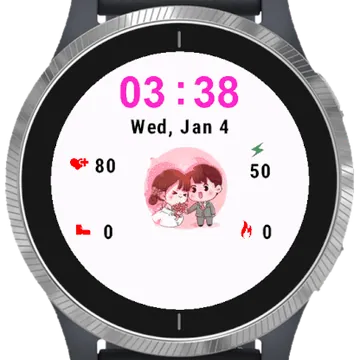 Little Couple Lovely Garmin watch face preview