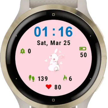 Little Cute Bunny Garmin watch face preview