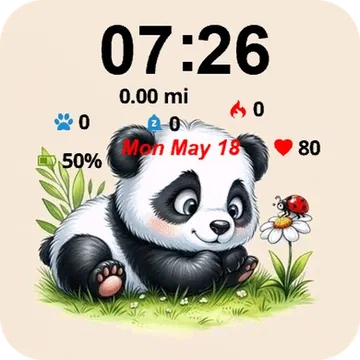 Little Cute Panda Garmin watch face preview
